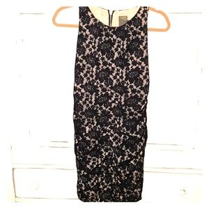 Womens fitted black lace dress